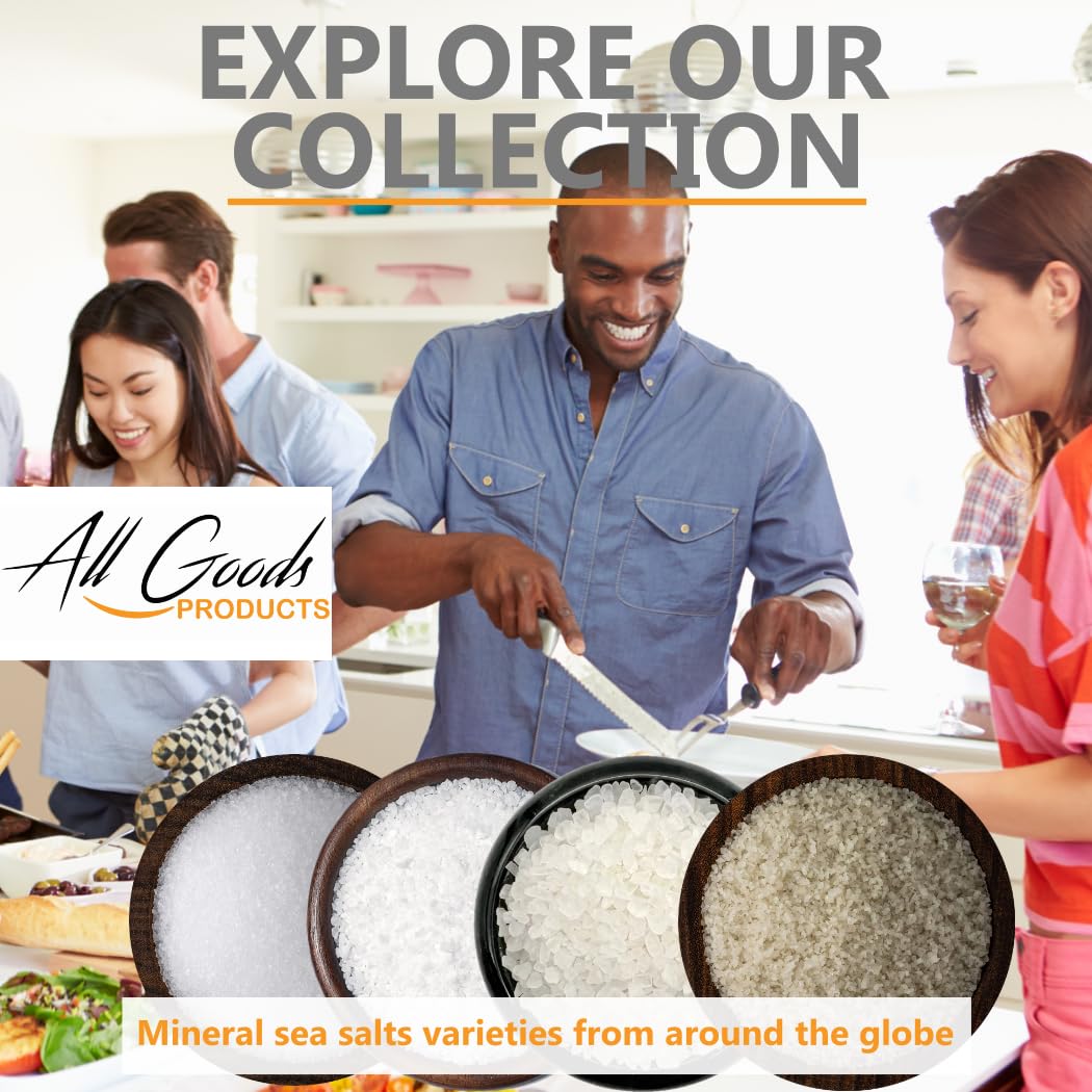 All Goods 14oz Grey Sea Salt Organic 82 Minerals Fine Ground, French Gray, Hand-Harvested, Les Guérandais Sel Grey.