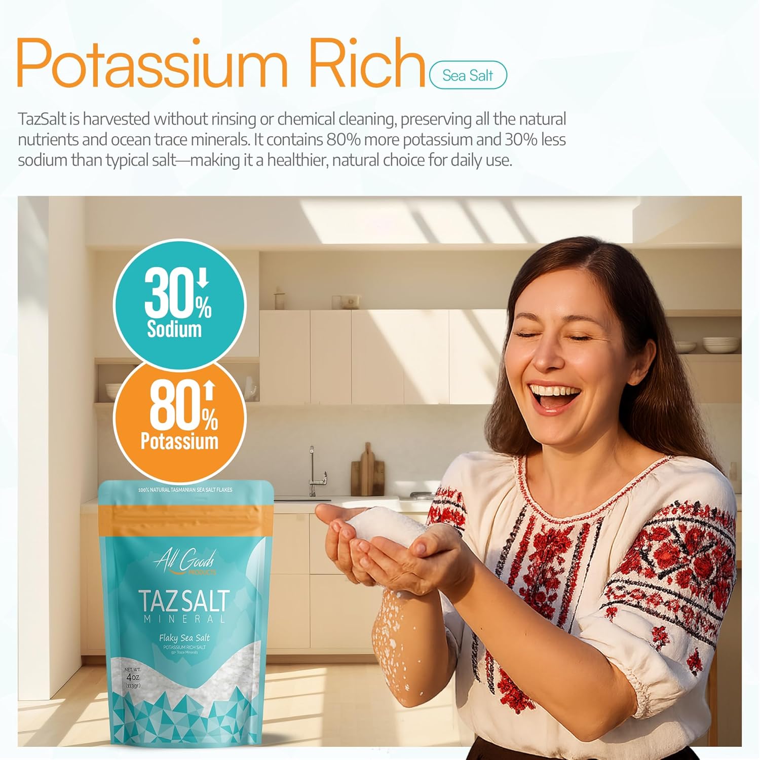 All Goods TazSalt 4oz Mineral MICRO Flaky Sea Salt