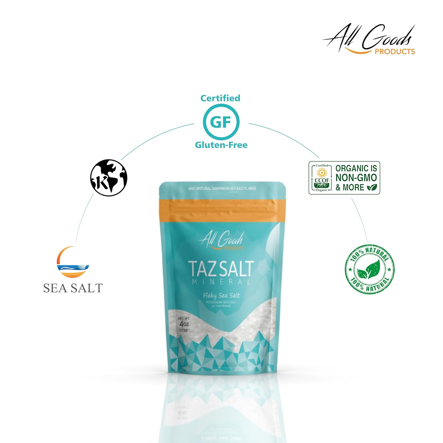 All Goods TazSalt 4oz Mineral MICRO Flaky Sea Salt