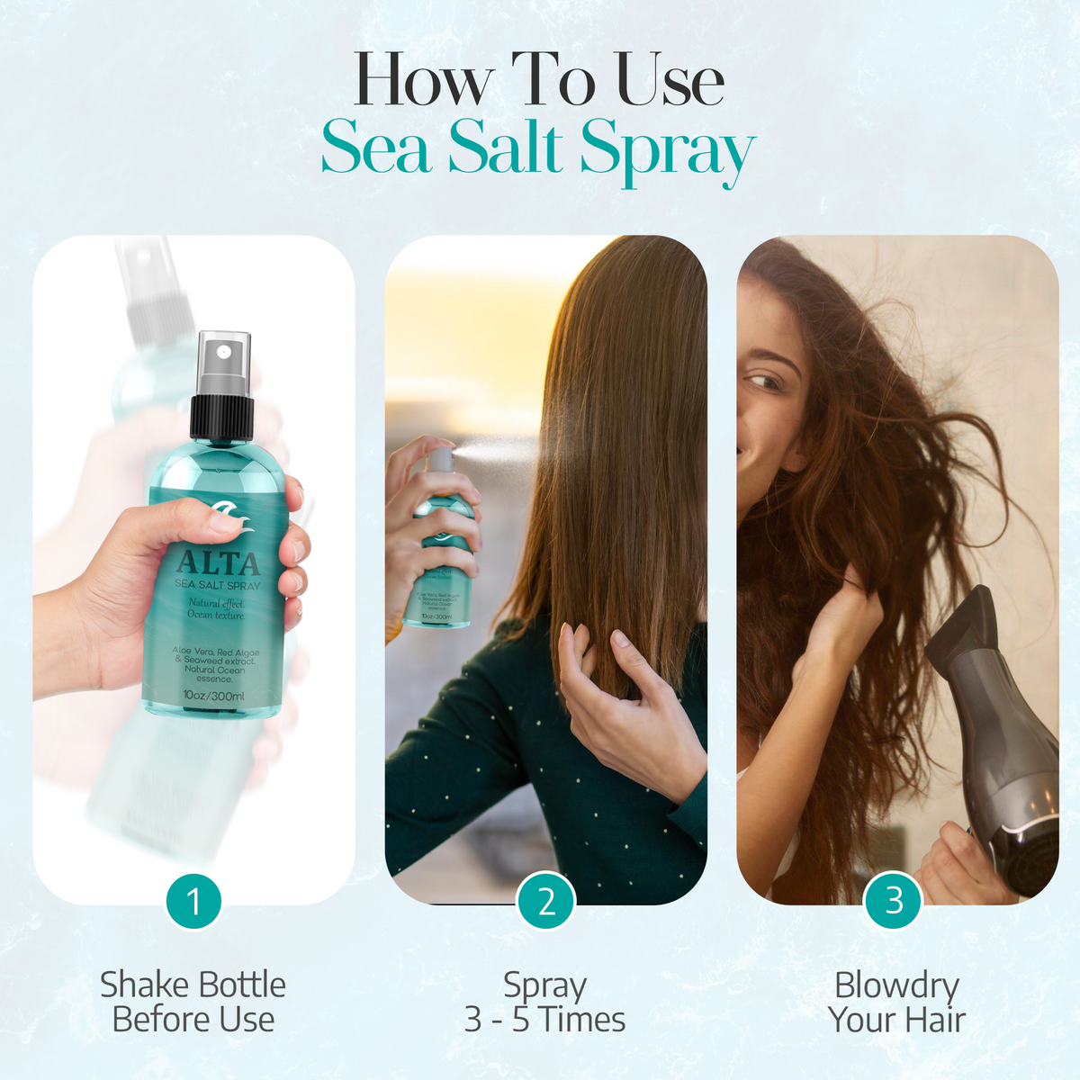Alta 10oz Sea Salt hair Spray Texturizing  Volumizing.