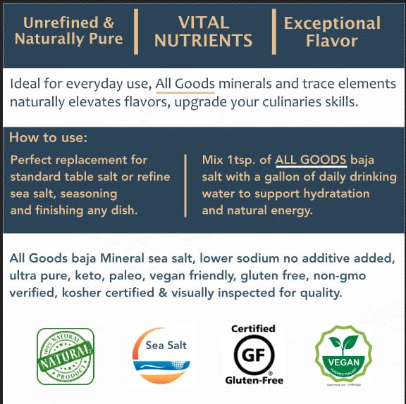 All Goods Baja Mineral Sea Salt Fine Grain 8oz