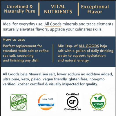 All Goods Baja Mineral Sea Salt Fine Grain 8oz