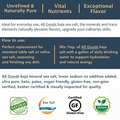 All Goods Baja Mineral Sea Salt Coarse Grain 16oz