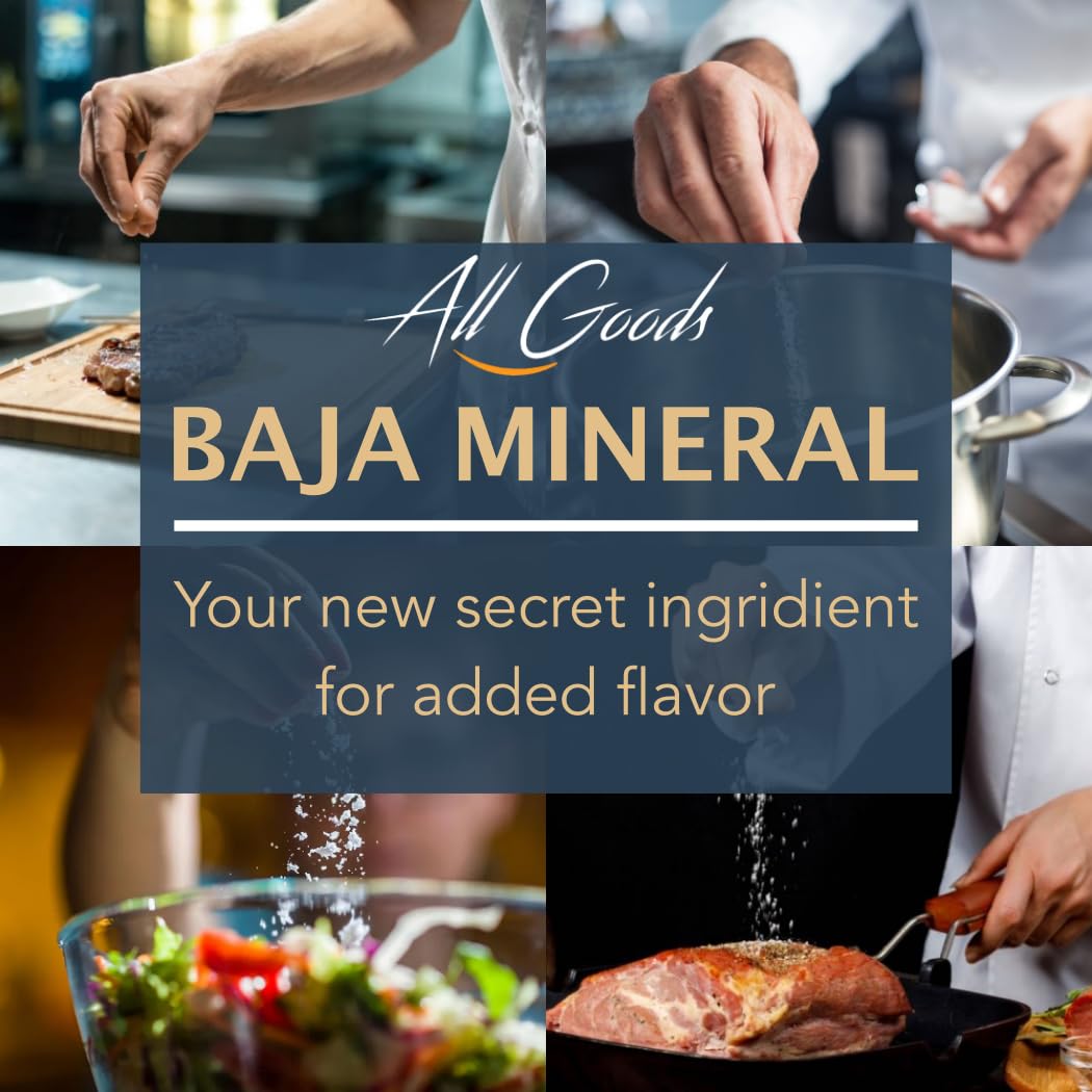 All Goods Baja Mineral Sea Salt Extra Coarse 16 oz  90+Minerals.