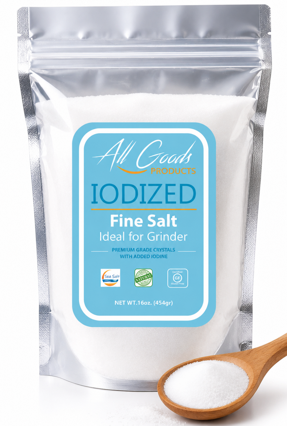 All Goods 1LB Iodized Fine Grain, Potassium Iodine.