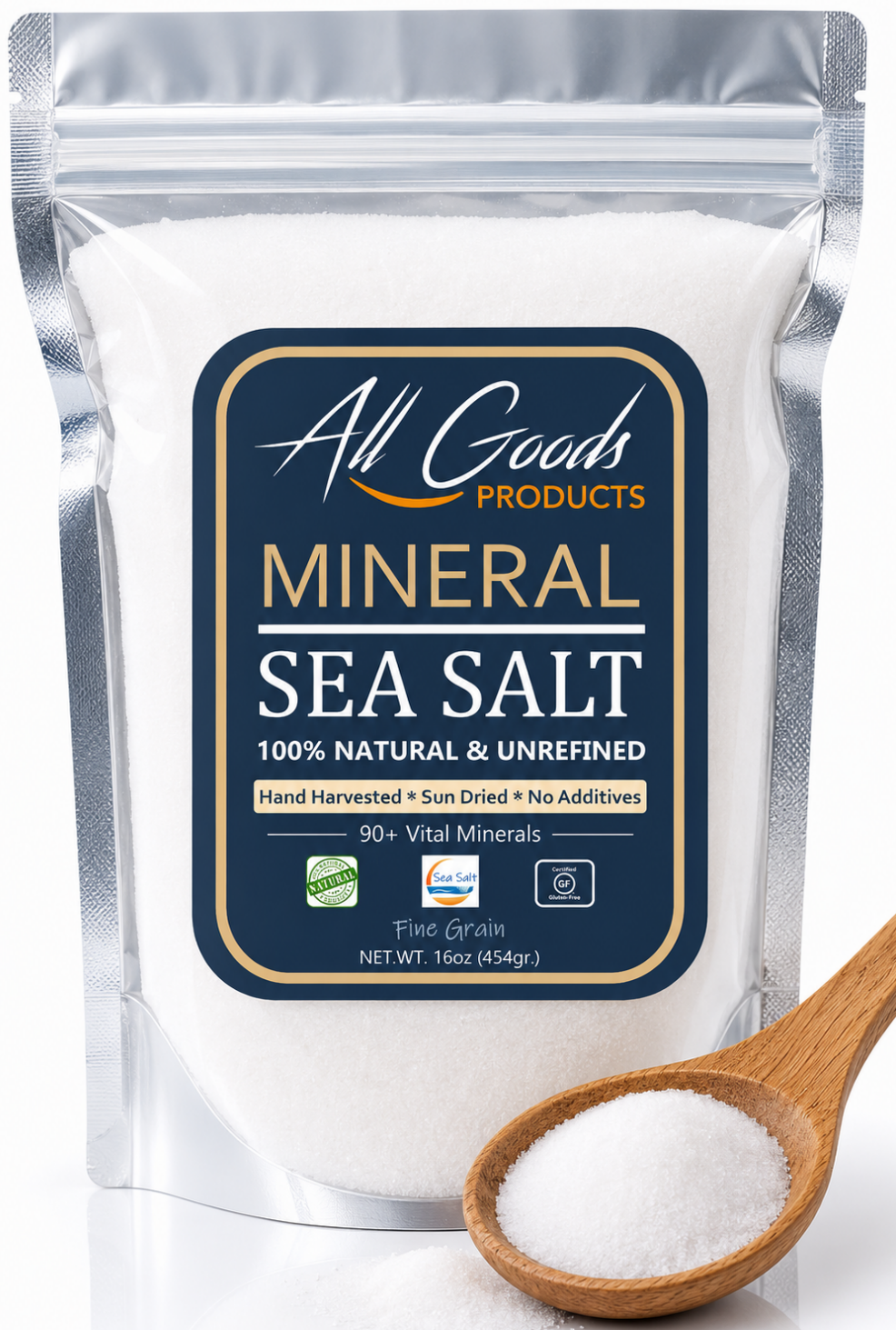 Baja Mineral Sea Salt Fine Grain 16oz, 92+ trace minerals