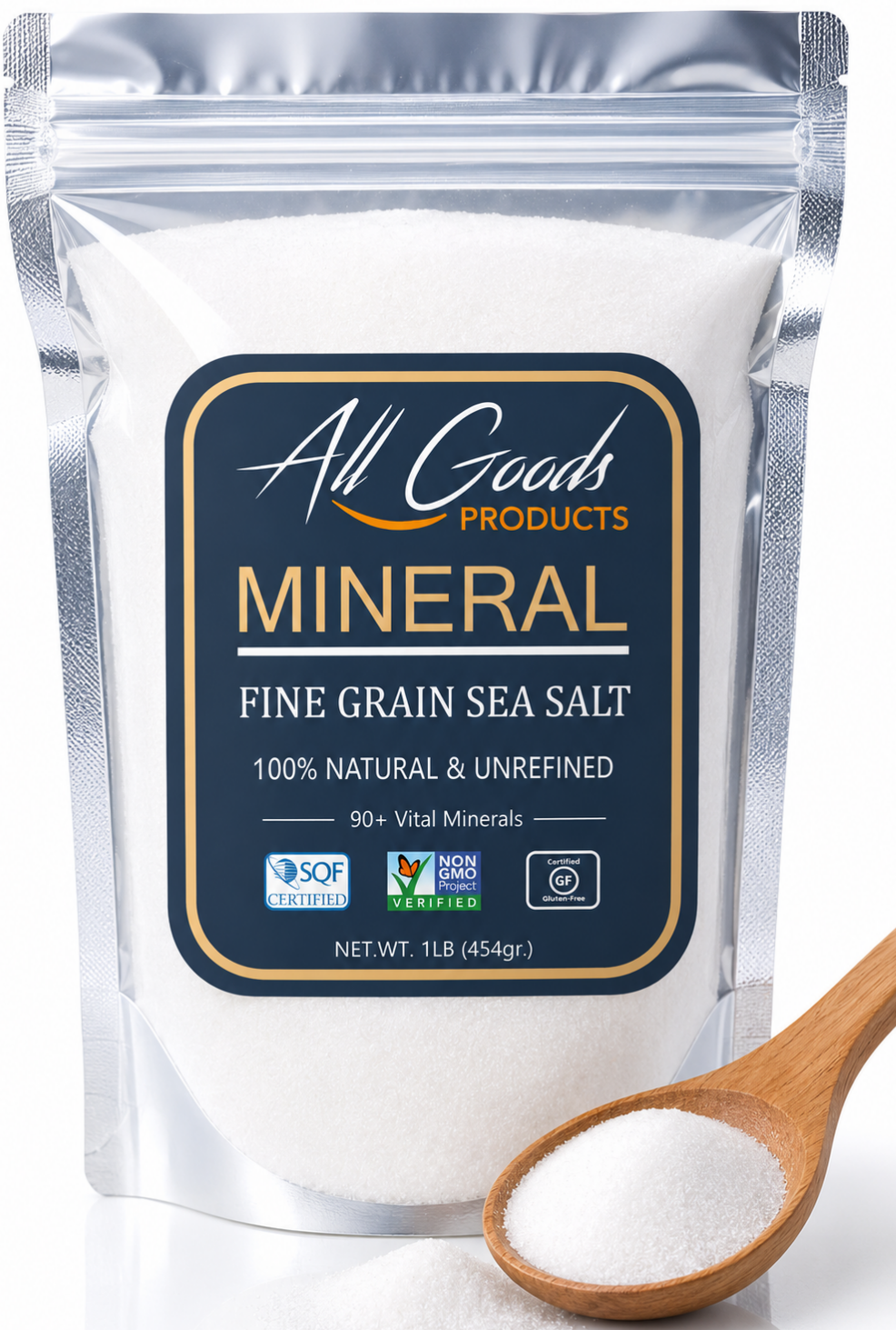 Crystals Fine Grain Mineral Sea Salt 1Lb. trace 92+ trace Minerals