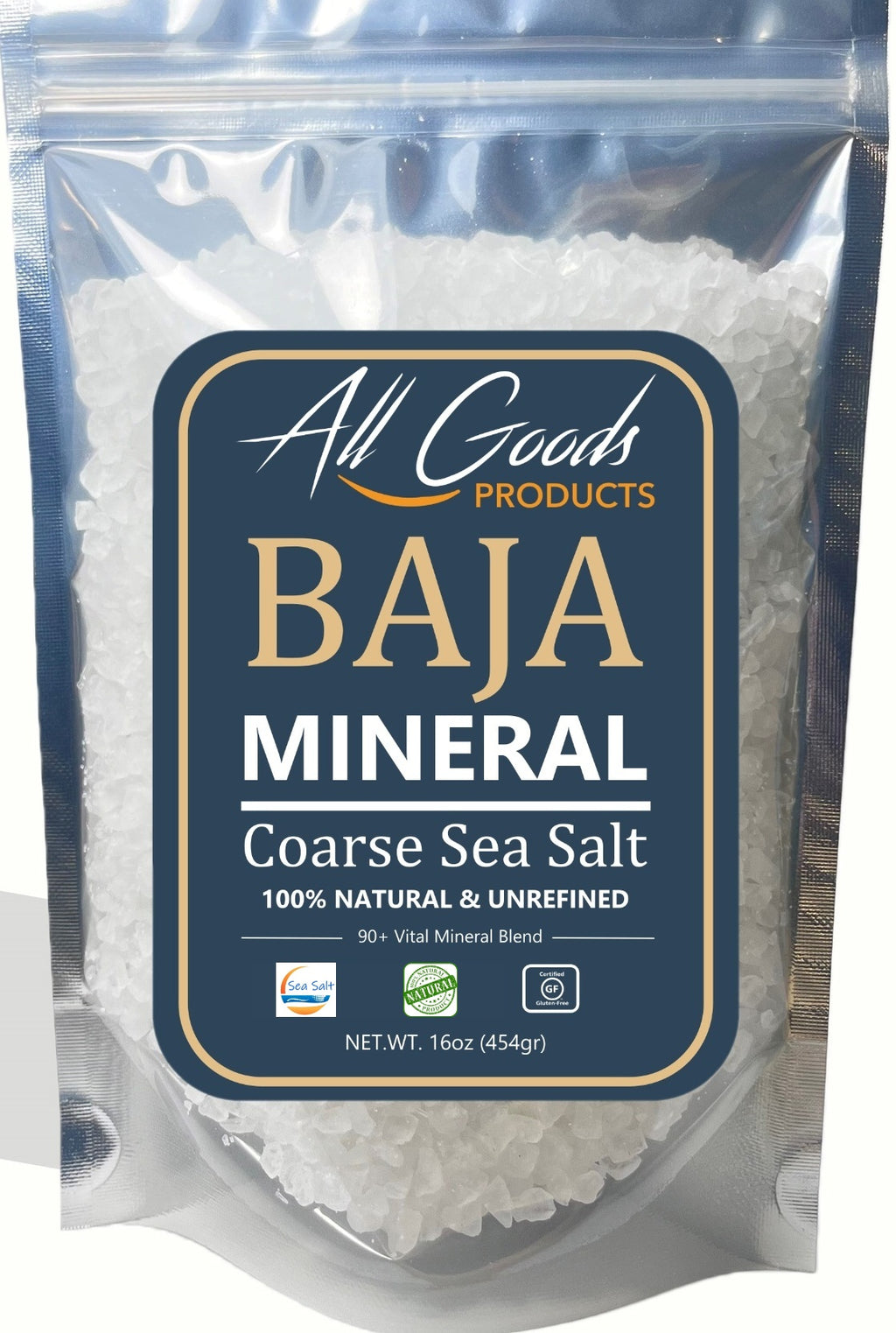 All Goods Baja Mineral Sea Salt Coarse Grain 16oz 92+ Trace Minerals