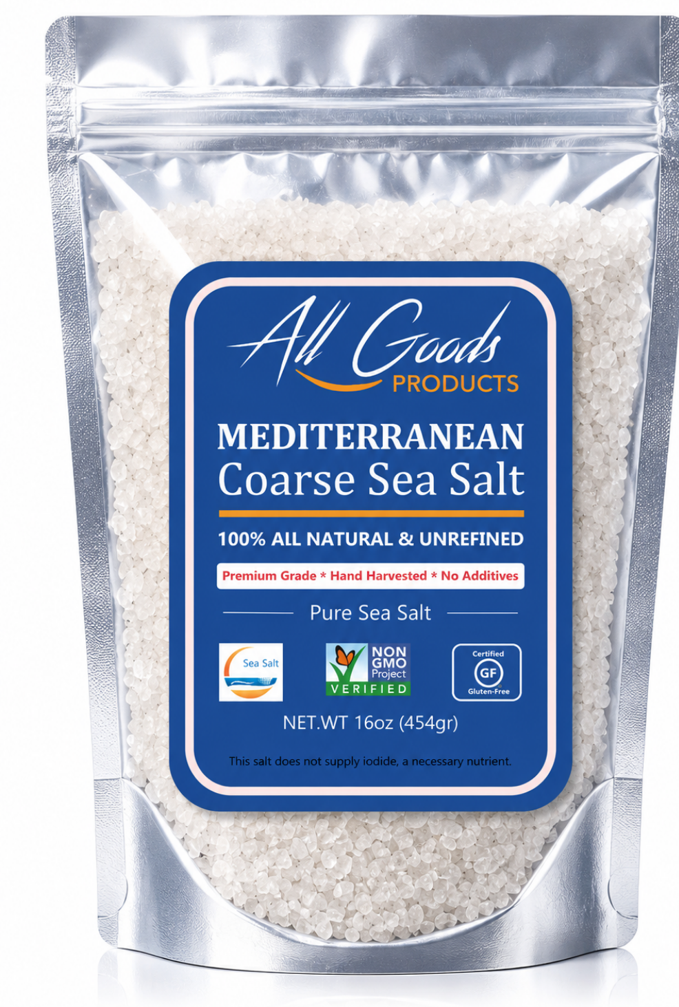 Mediterranean Coarse Sea Salt For Grinder Refill 8oz