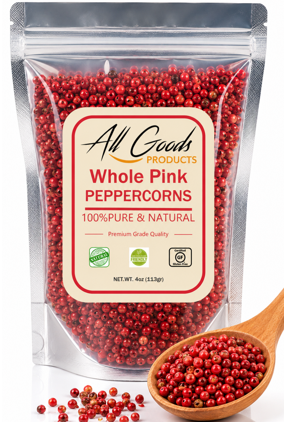 All Goods Whole natural Pink organic Peppercorns  4oz