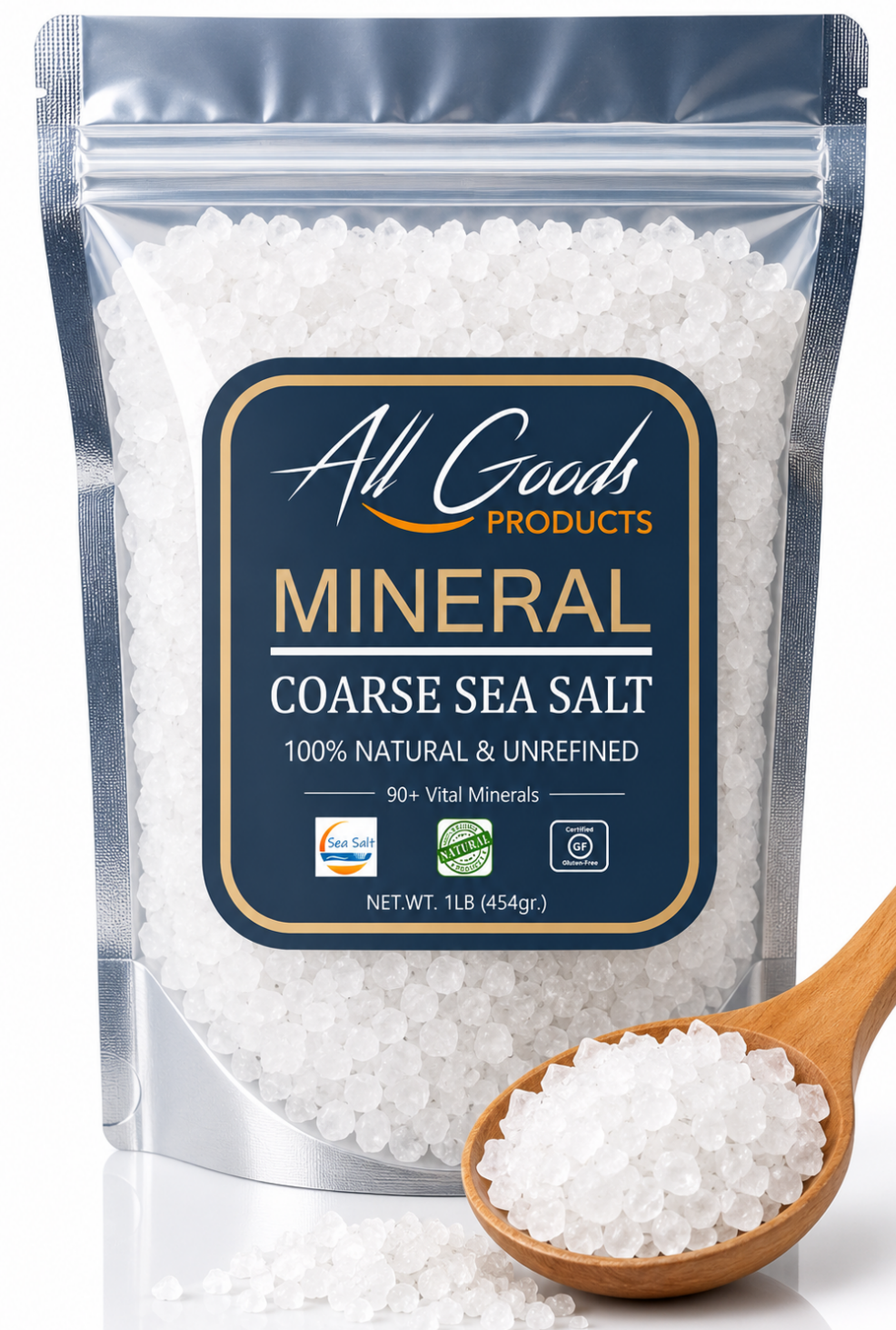 Crystals Coarse Mineral Sea Salt 1Lb. 92+ trace Minerals