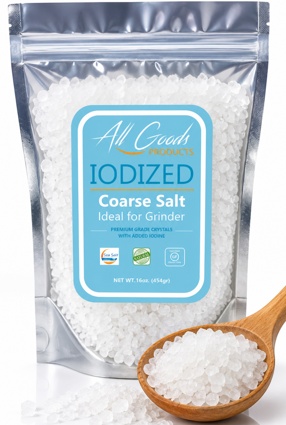 All Goods 1LB Iodized Coarse Grain, Potassium Iodine.