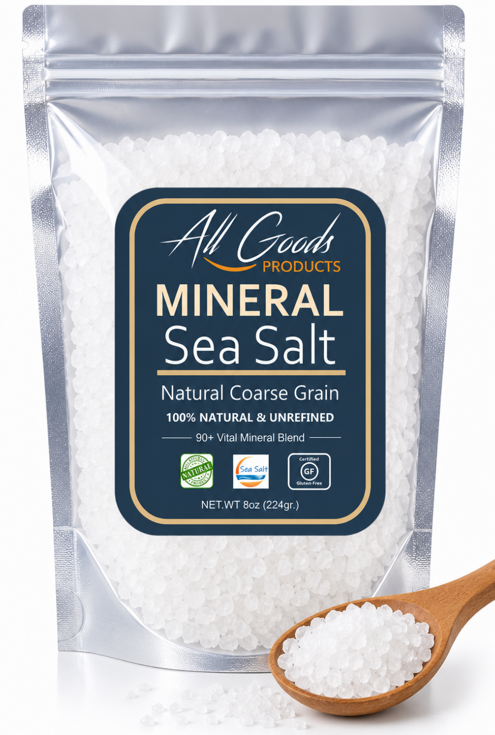 Baja Mineral Sea Salt Coarse Grain 8oz 92+ trace minerals